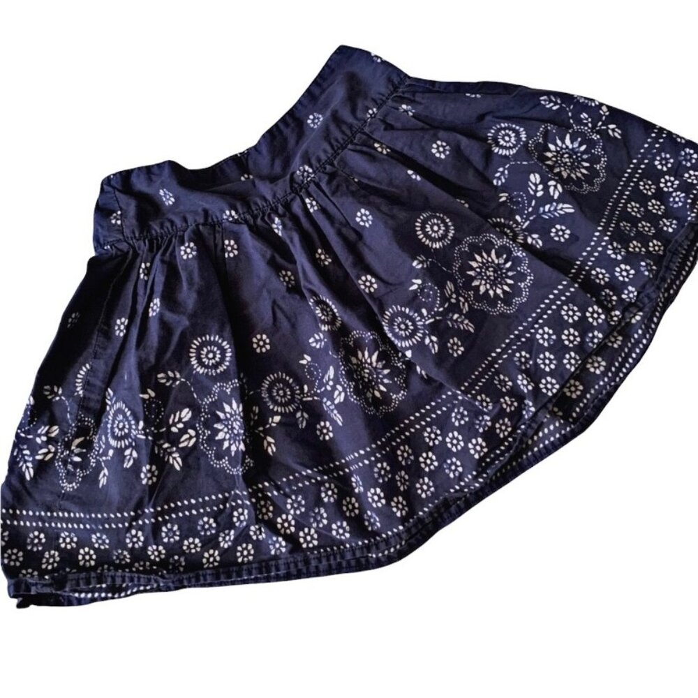 Gap Navy Floral Novelty Print Boho Twirl Skirt 3